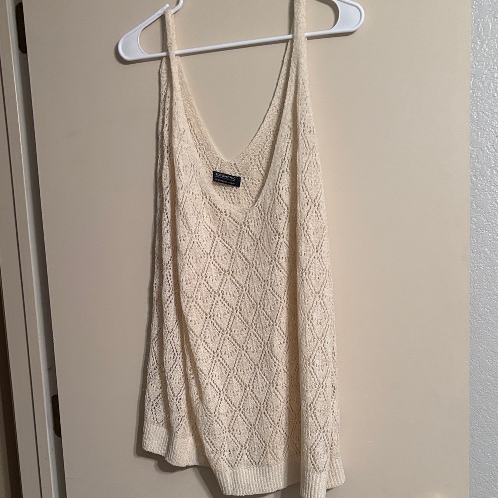BloomChic Cream Knit Tank Top